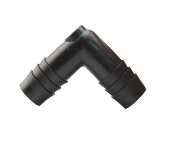 90° Elbow Barbed x Barbed Black